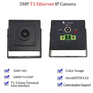 5MP 100BASE-T1 Ethernet Mini IP Camera Audio H.265 2.8mm Onvif, RTSP, CGI for Special Vehicles & Buses in Harsh Environment