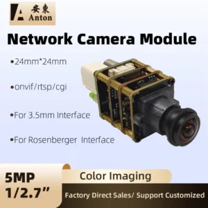 5MP HD 100° 2880*1660 Camera Module 3.5mm/ H-MTD Interface Network T1 Automotive Camera Color Monitoring Surveillance 0.001Lux